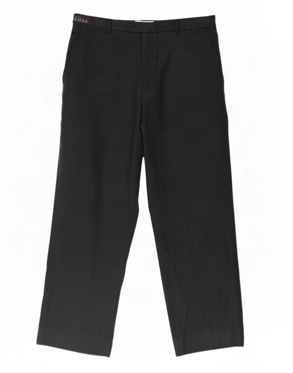 Pantaloni da abito dritti da uomo Hugo Boss W35 L28 Grigi