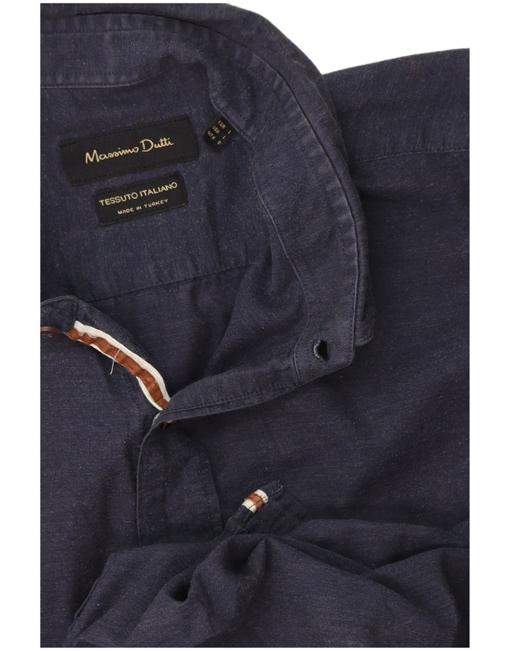 Camicia da uomo Massimo Dutti grande blu navy