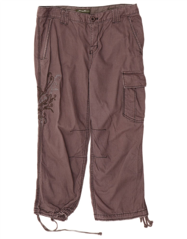 Pantaloni corti dritti da donna EDDIE BAUER US 8 Medium W32 L23 Grigio