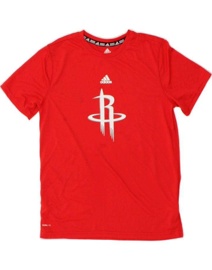 ADIDAS Boys Climalite Graphic T-Shirt Top 12-13 Years Large Red Polyester Vintage Adidas and Second-Hand Adidas from Messina Hembry 