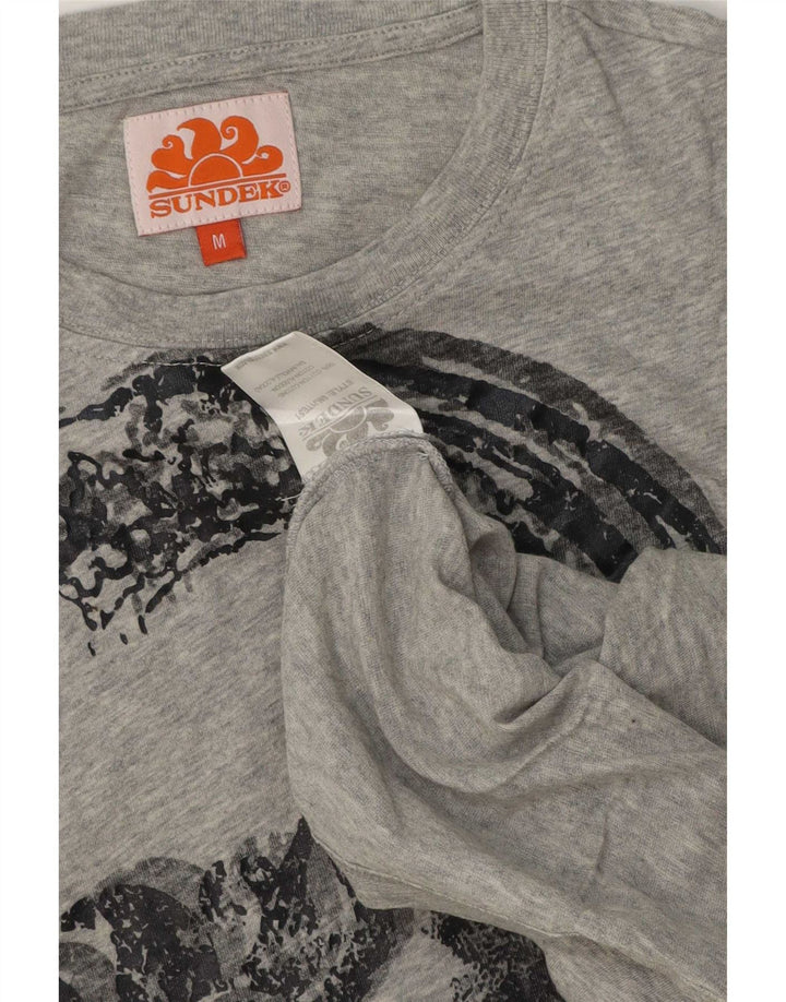 T-shirt grafica da uomo Sundek Top in cotone chiazzato grigio medio