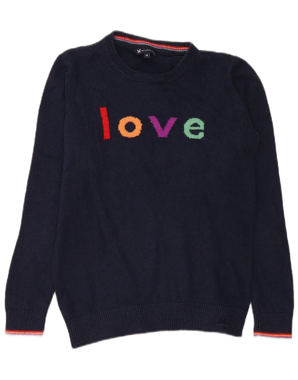 Crew Clothing Maglione da donna con collo grafico UK 12 Medio Blu navy