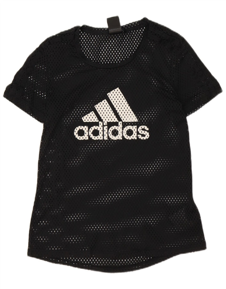 ADIDAS Womens Graphic T-Shirt Top UK 8 Small Black