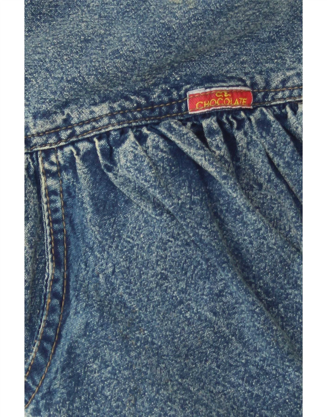 Gonna di jeans vintage da donna W28 L30 in cotone blu