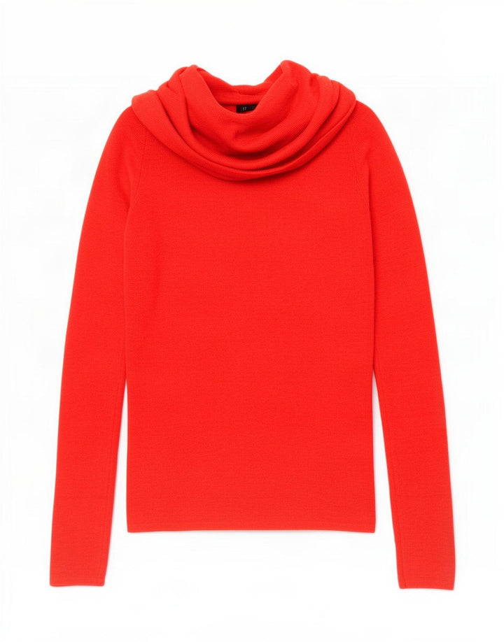 Maglione maglione collo alto da donna Zara UK 8 piccolo rosso