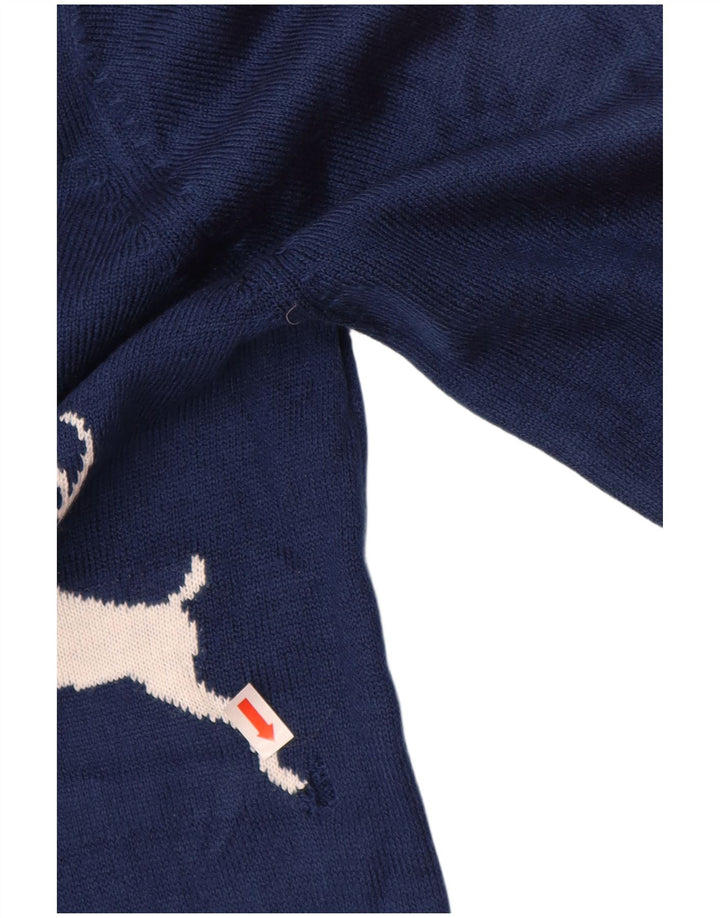 MARKS & SPENCER maglione da donna con scollo a barca UK 16 grande blu navy