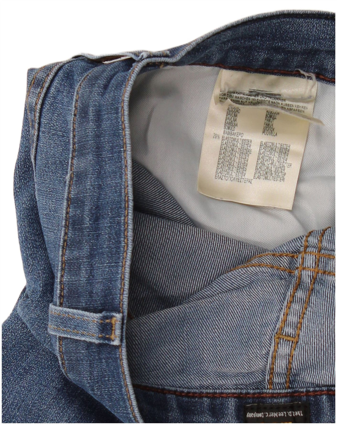 Jeans cropped da donna Lee W36 L26 cotone blu