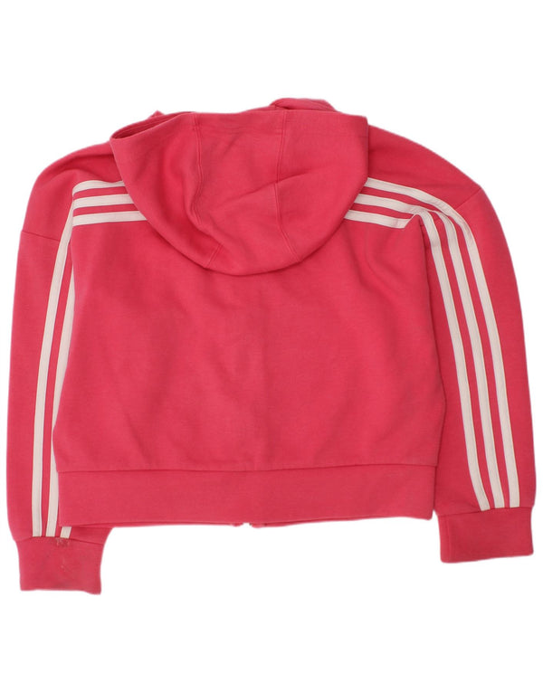 Felpa con cappuccio e zip per ragazze Adidas 9-10 anni in cotone rosa