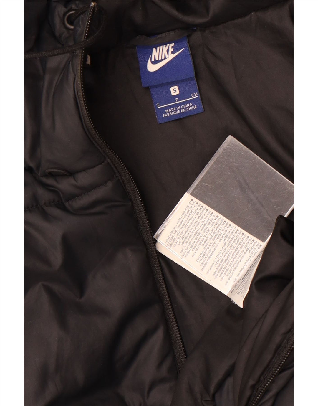 Giacca imbottita con cappuccio Nike da donna UK 10 piccola nera in poliestere
