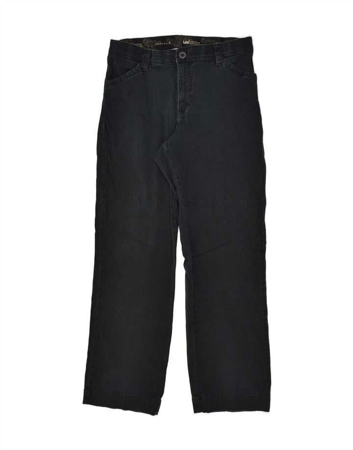 LEE Womens Stretch Comfort Fit Straight Casual Trousers W28 L28 Black | Vintage Lee | Thrift | Second-Hand Lee | Used Clothing | Messina Hembry 