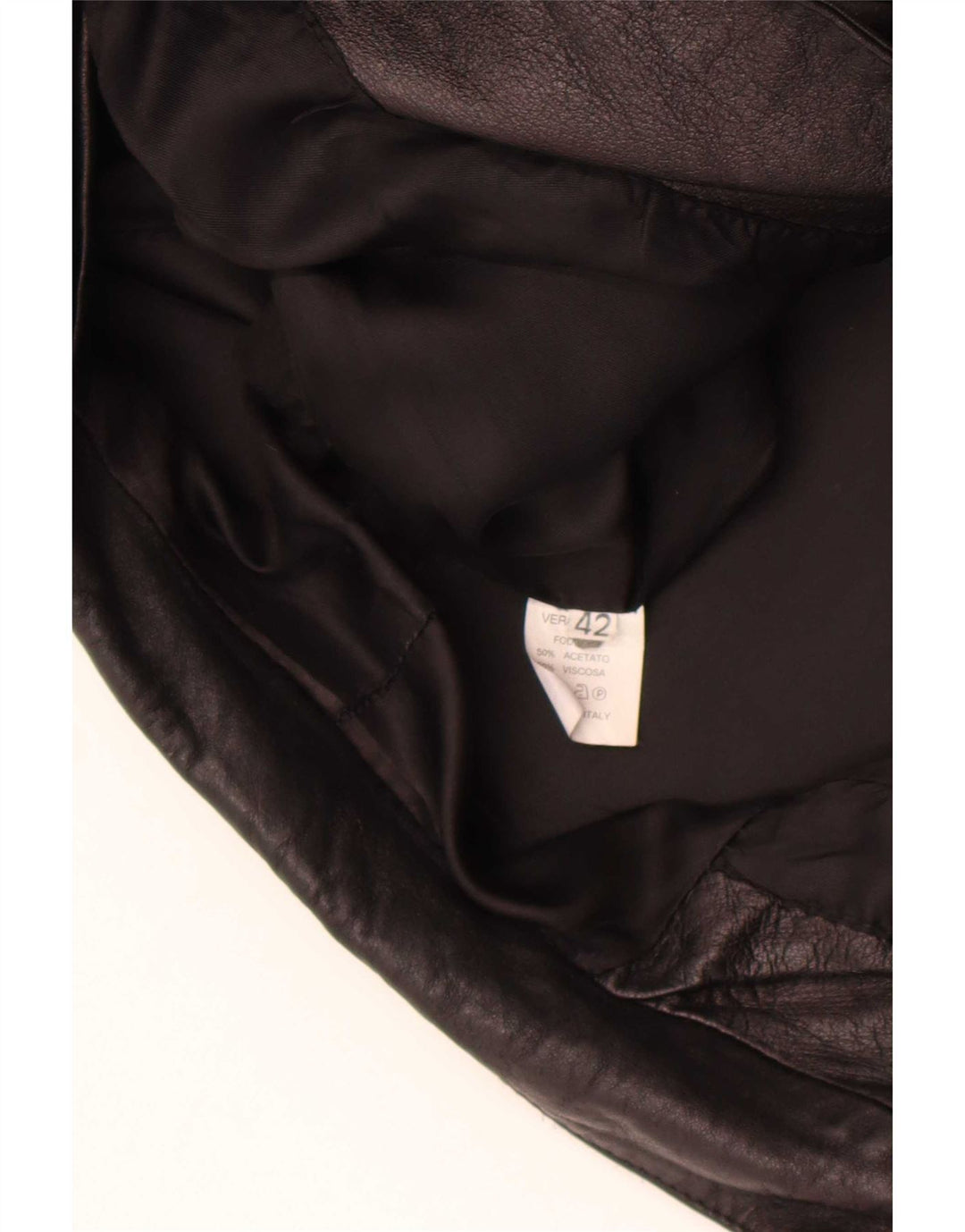 Giacca blazer in pelle vintage da donna a 1 bottone IT 42 media nera