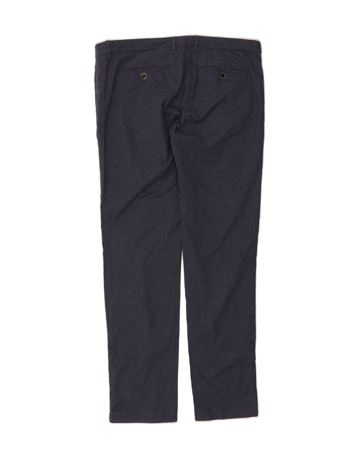 TED BAKER Mens Slim Suit Trousers W38 L33 Blue Check Cotton Vintage Ted Baker and Second-Hand Ted Baker from Messina Hembry 