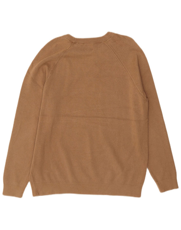 Zara Maglione girocollo da uomo XL in cotone marrone