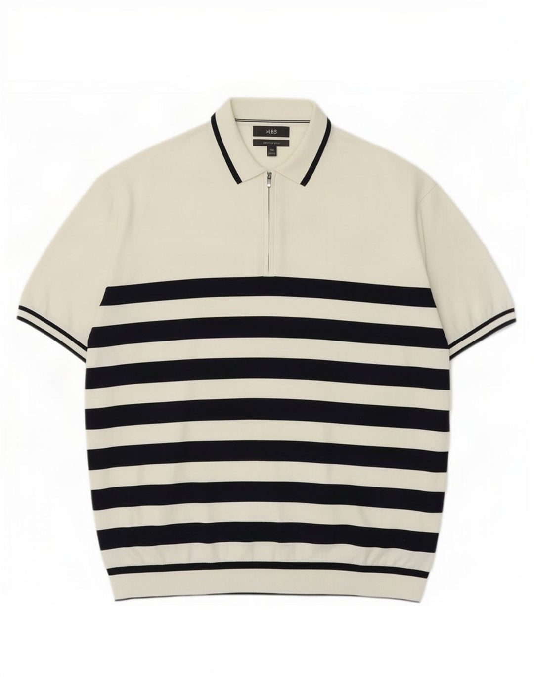 Maglione maglione da uomo Marks & Spencer con collo alto 2XL a righe bianche