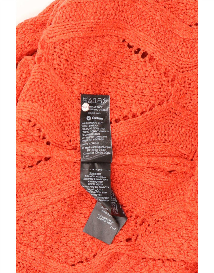 Maglione maglione girocollo da donna Marks & Spencer UK 14 arancione medio