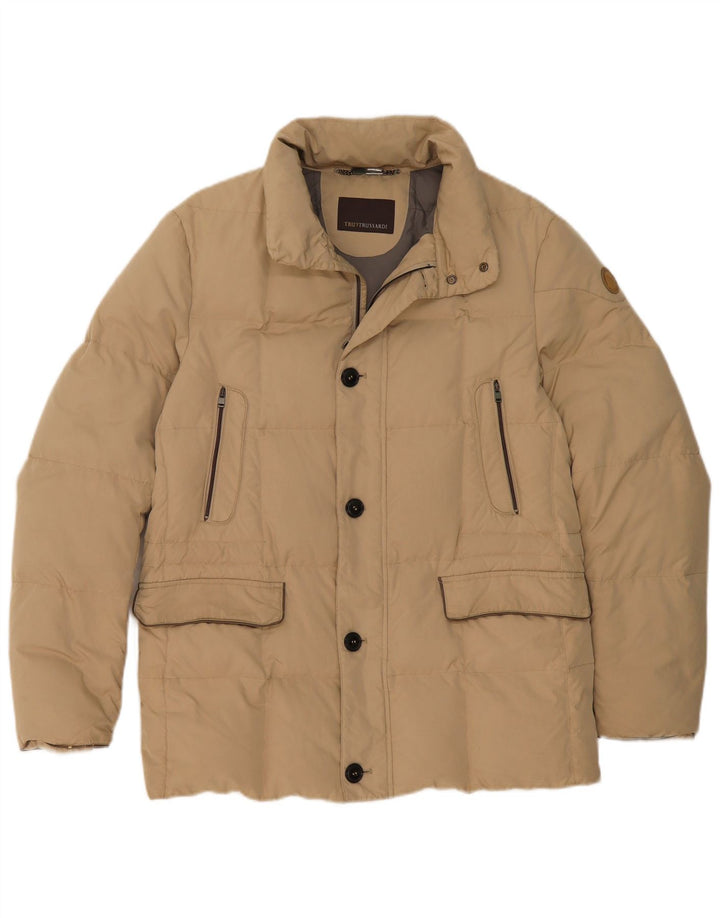 Giacca Imbottita Uomo Trussardi UK 38 Beige Medio Poliammide