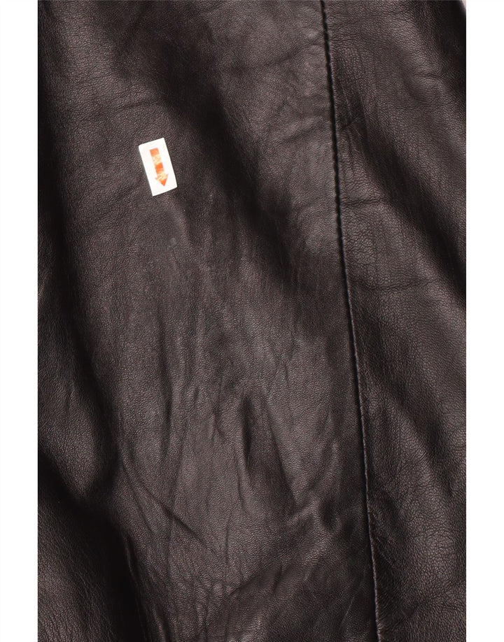 Giacca in pelle vintage da donna IT 44 media nera classica