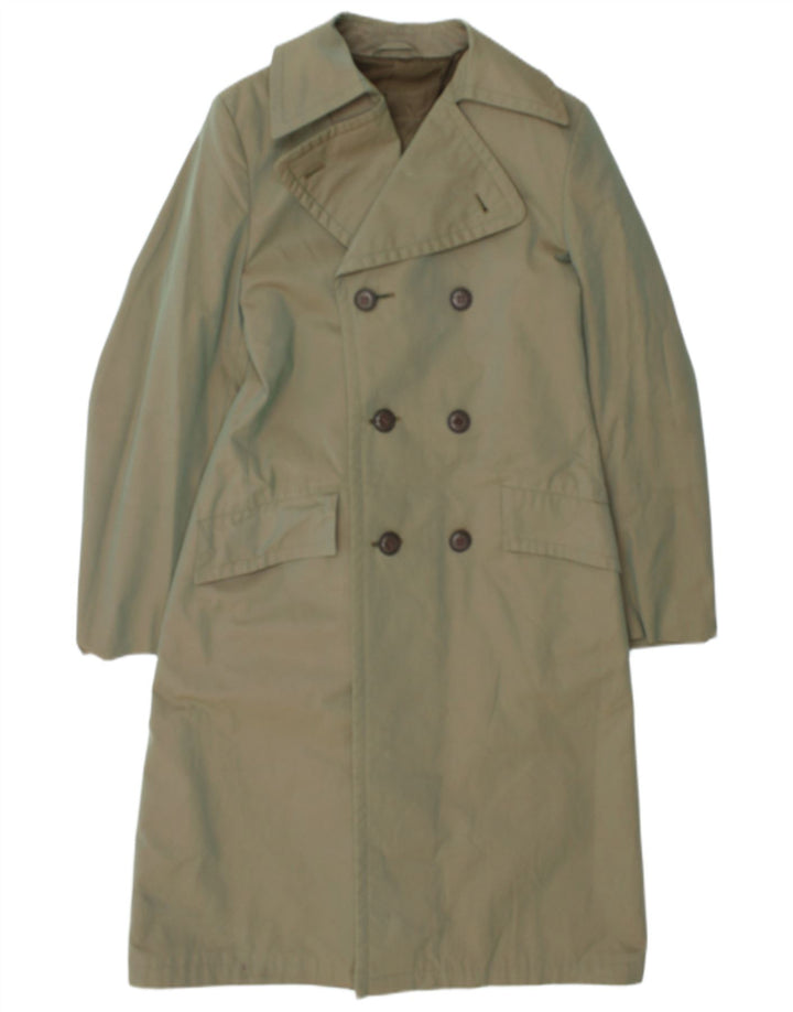 Cappotto doppiopetto vintage da uomo UK 34 XS verde