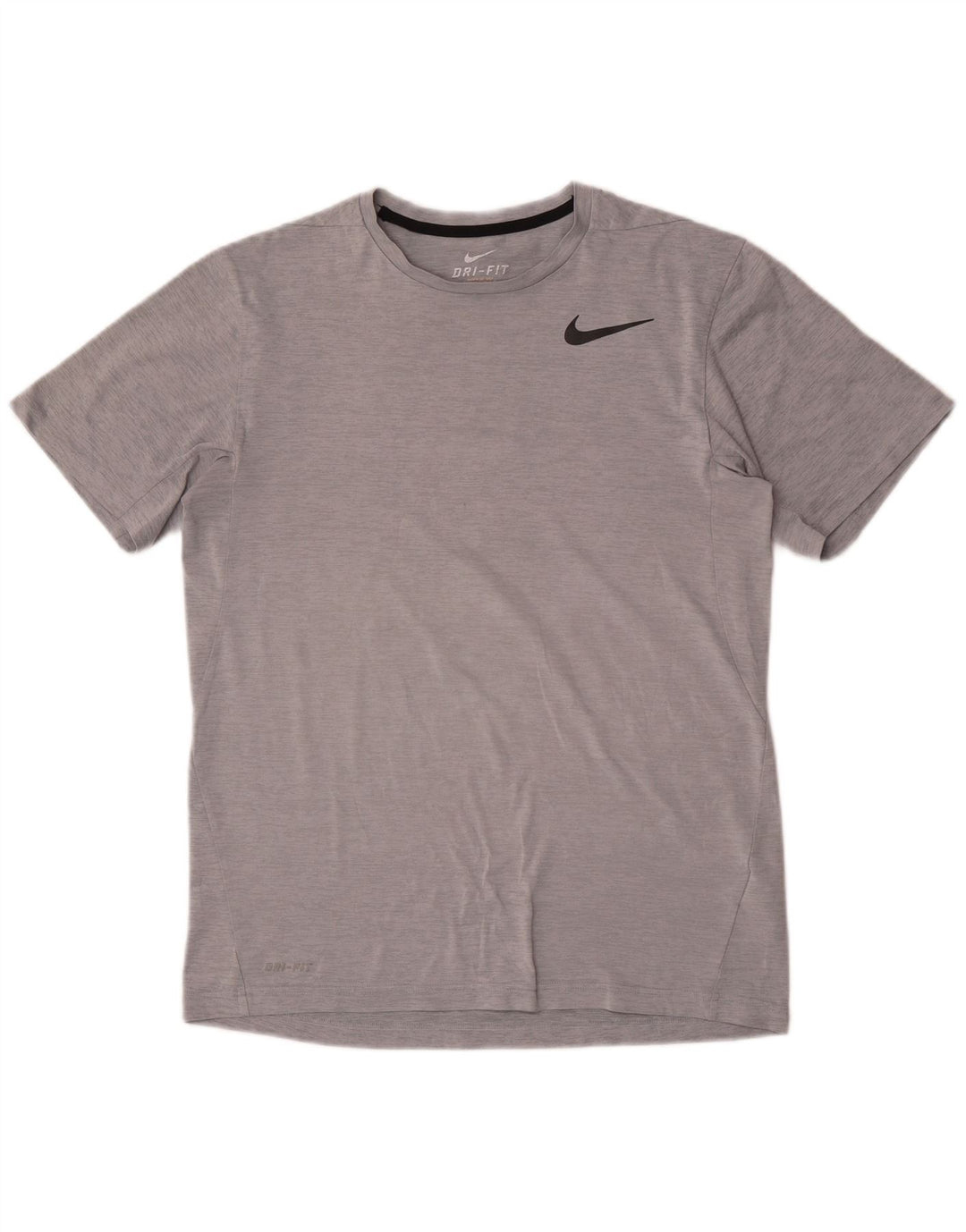 T-shirt Nike da uomo Dri Fit, top in poliestere gessato grigio medio