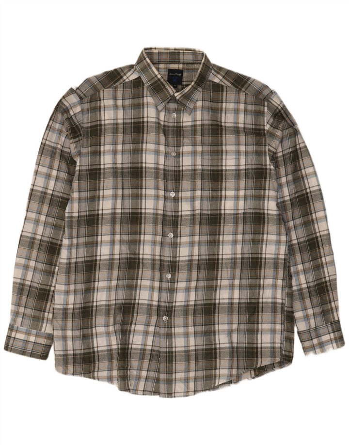 Camicia da uomo in flanella James Pringle Poliestere a quadri grigio medio