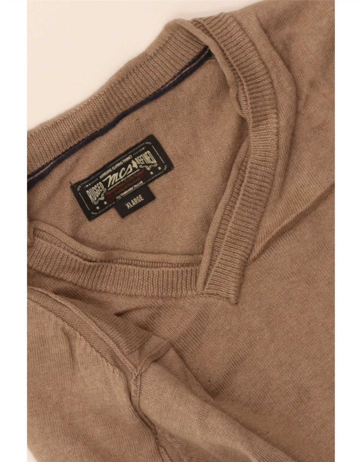 Maglione da uomo con scollo a V Marlboro Classics XL Beige