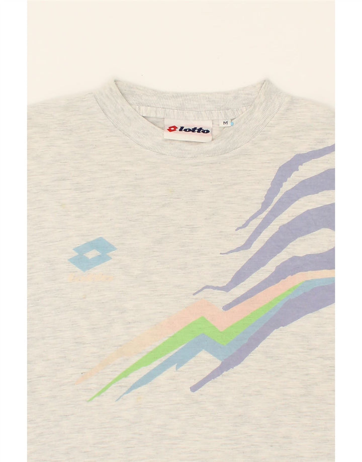 LOTTO Womens Graphic T-Shirt Top UK 14 Medium Grey Vintage Lotto and Second-Hand Lotto from Messina Hembry 