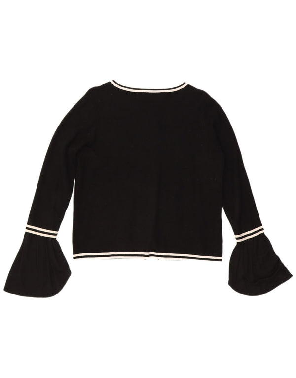 Maglione cardigan corto da donna Zara UK 16 grande viscosa a righe nere