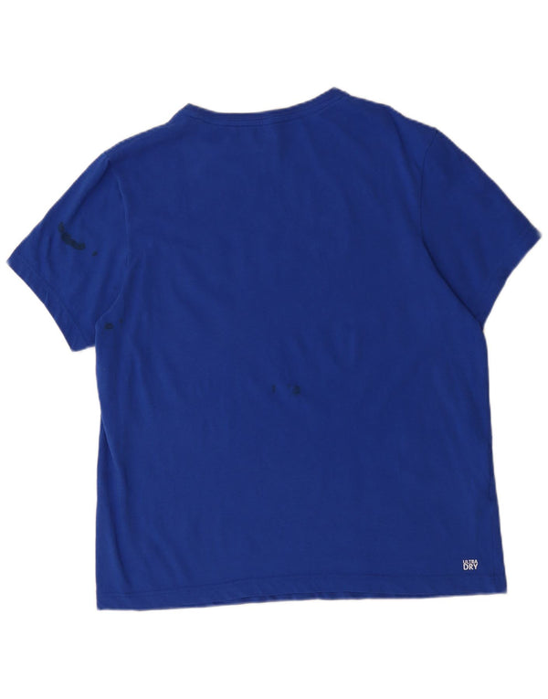 T-shirt grafica da uomo Lacoste taglia 7 XL in cotone blu