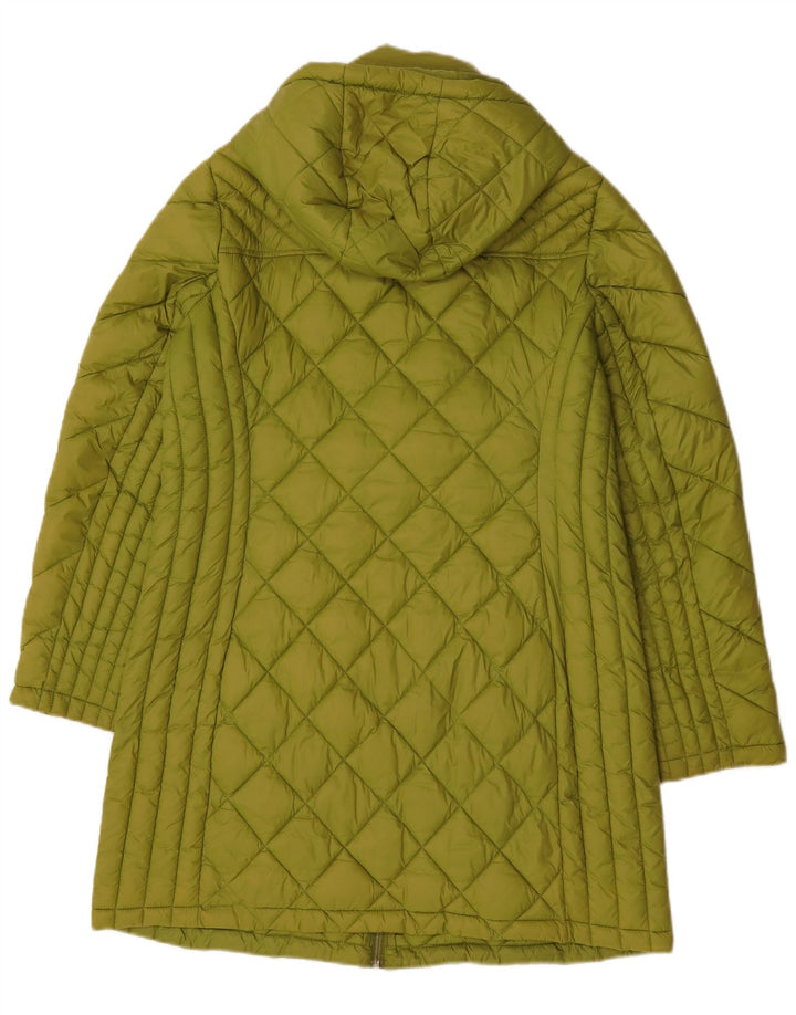 Cappotto imbottito con cappuccio da donna Michael Kors UK 14 Nylon verde medio