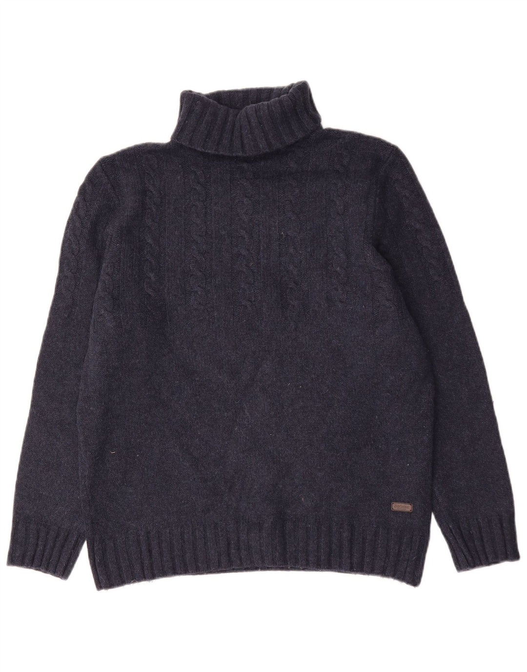 Barbour Maglione da uomo con collo alto e maglione grande in lana blu navy
