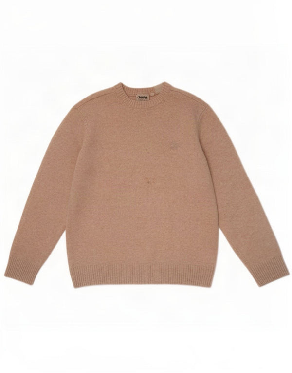 Timberland Maglione da uomo con scollo a barca Maglione grande in lana d'agnello beige