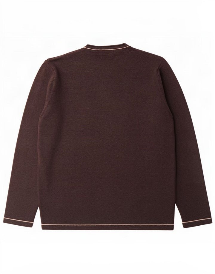 Massimo Dutti maglione girocollo da donna UK 14 lana grigio medio