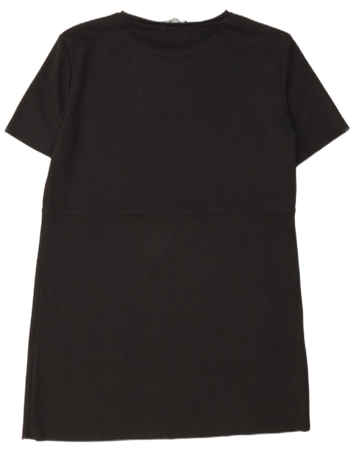 Abito T-shirt da donna Zara UK 16 grande poliestere nero