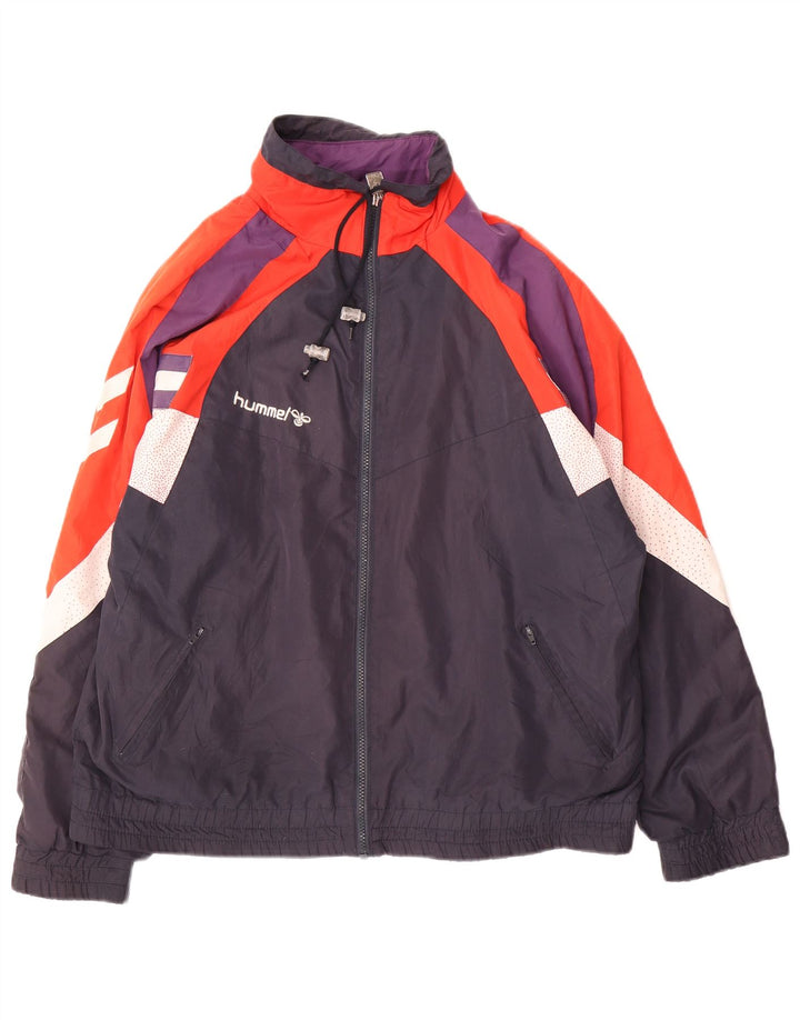 Hummel Giacca da tuta da uomo ampia e vestibilità ampia, piccola, colore blu navy