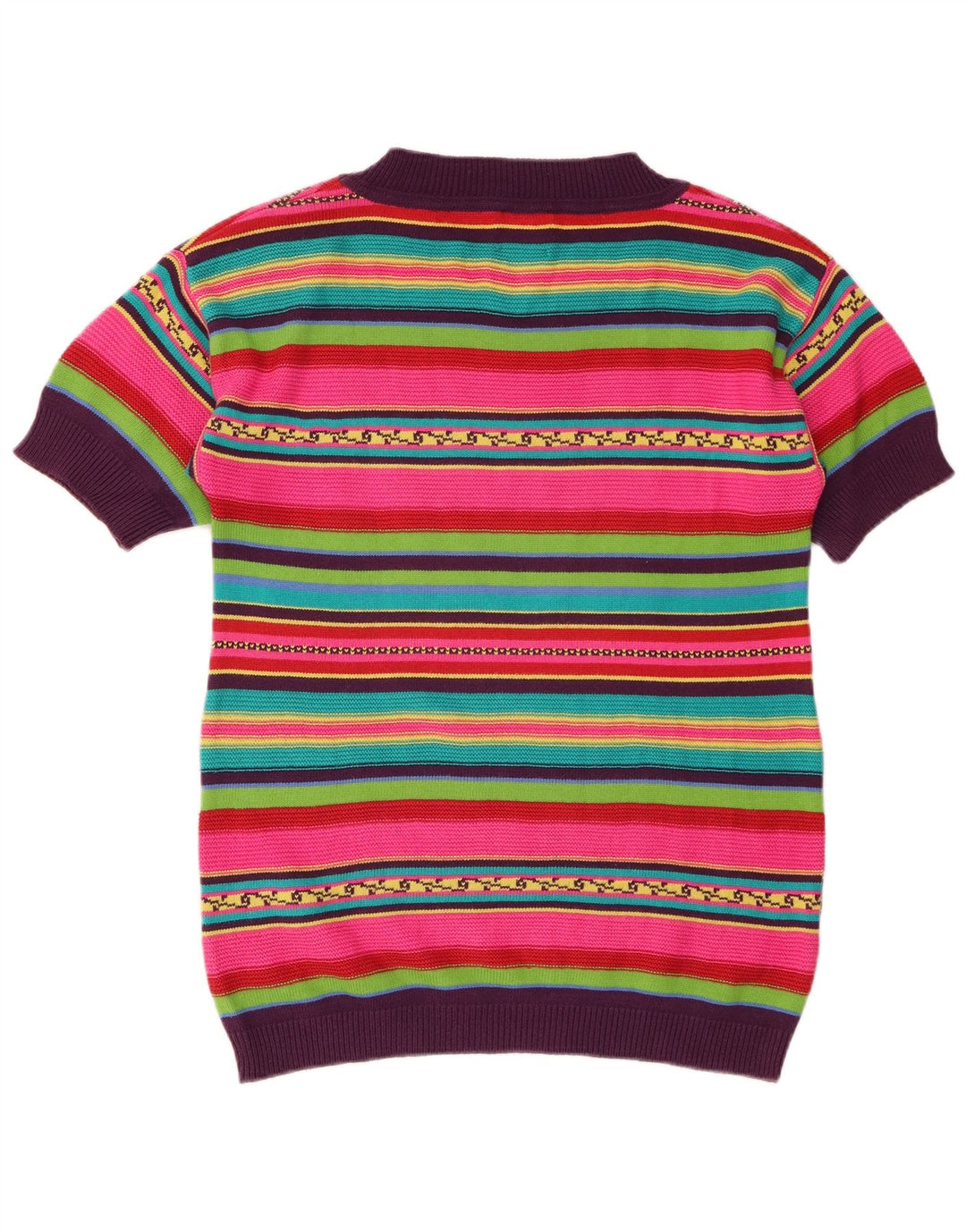 Maglione da donna con scollo a barca Stefanel UK 10 piccolo a righe multicolore