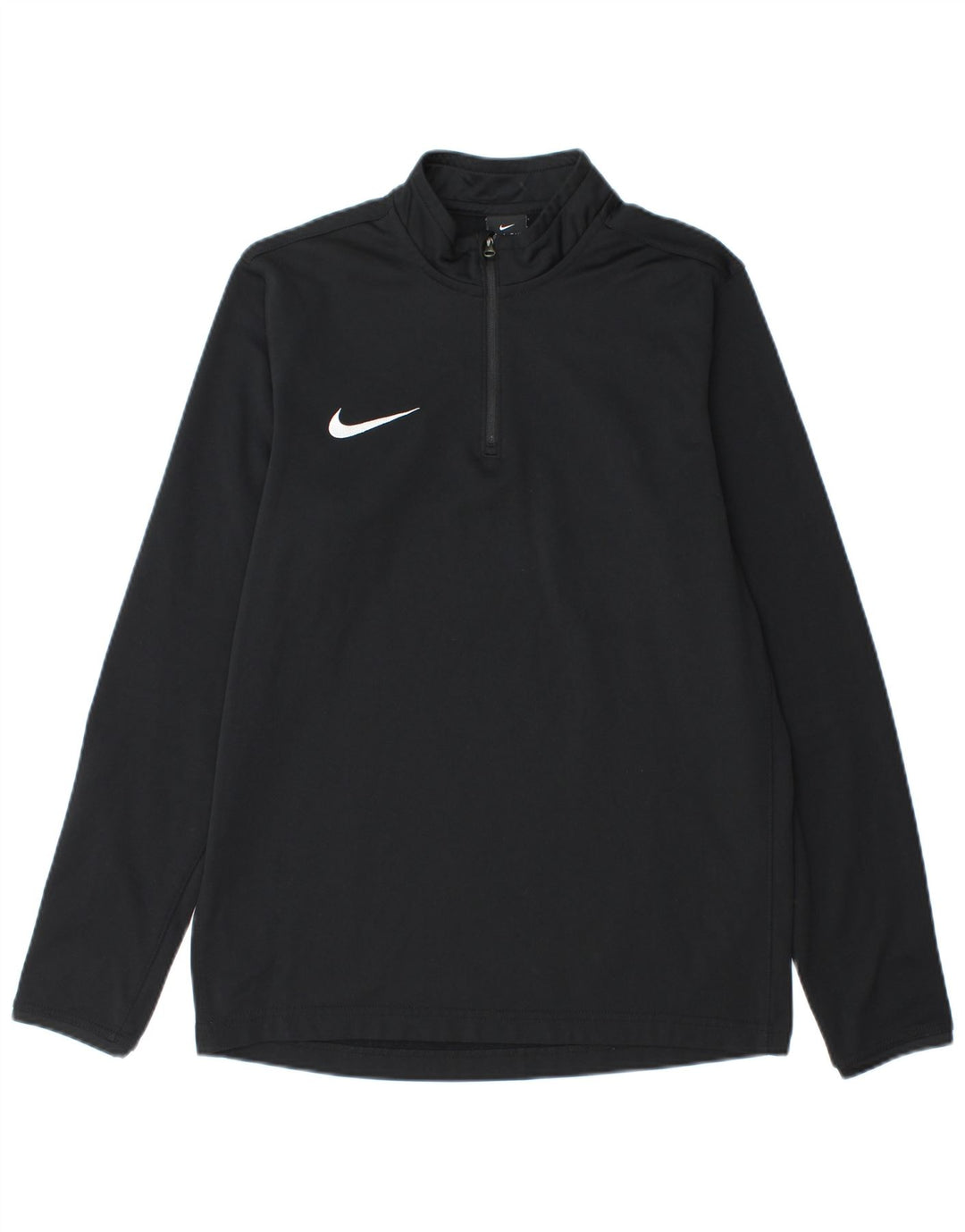 Top della tuta da ginnastica Nike Dri Fit con collo e zip da uomo, poliestere nero medio