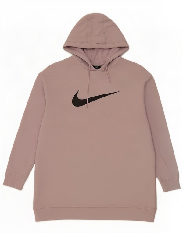 Felpa con cappuccio oversize grafica Nike da donna UK 10 piccola in cotone viola