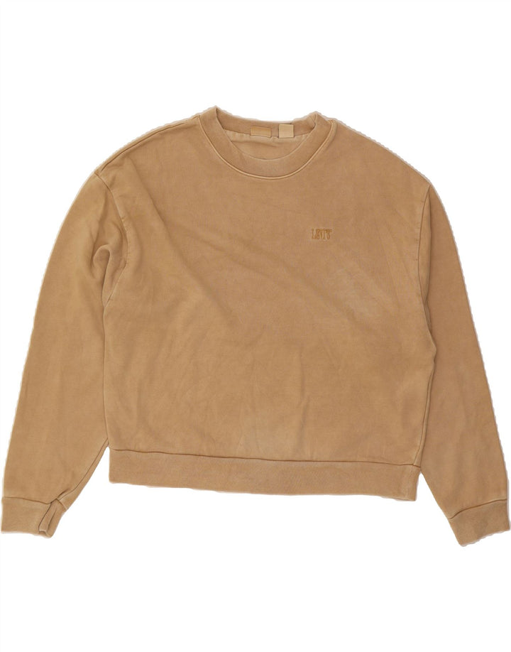 LEVI'S Womens Oversized Sweatshirt Jumper UK 10 Small Brown Cotton Vintage Levi's and Second-Hand Levi's from Messina Hembry 