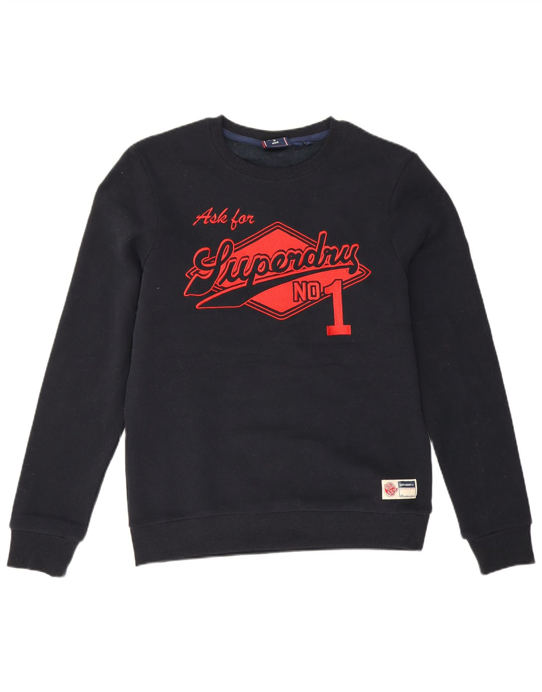 Felpa grafica da uomo Superdry Maglione medio in cotone blu navy