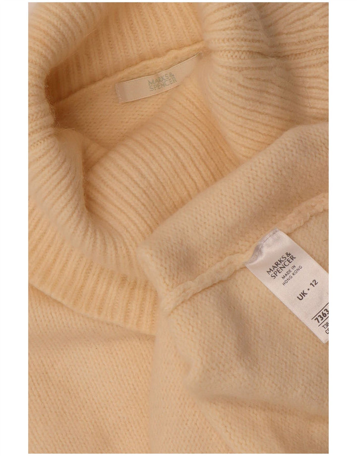 Maglione maglione a collo alto da donna Marks & Spencer UK 12 Beige medio floreale