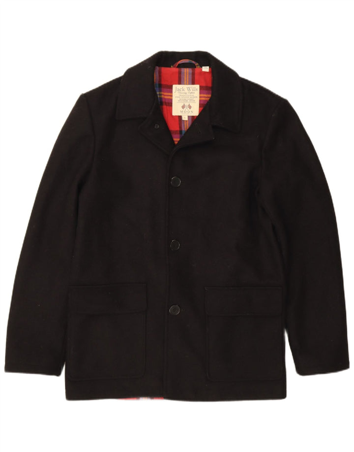 Giacca blazer a 3 bottoni da uomo Jack Wills UK 36 piccola lana nera
