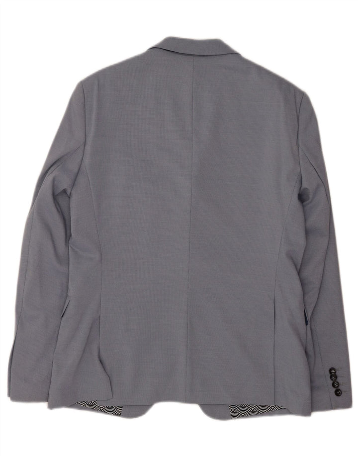 Giacca blazer da uomo a 2 bottoni Zara EU 52 grande poliestere blu