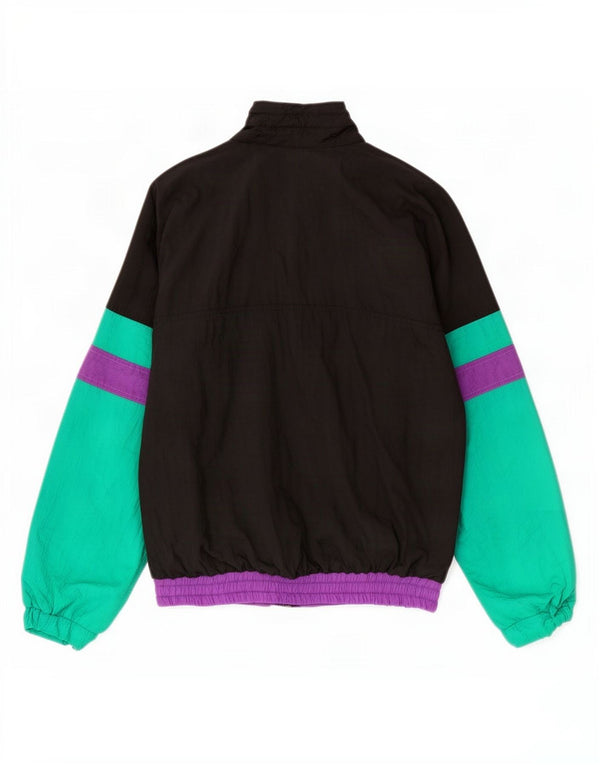 Giacca da ginnastica vintage da uomo, grande, in poliammide color block multicolore