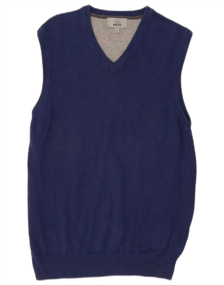 Canottiera da uomo Marks & Spencer piccola in cotone blu navy