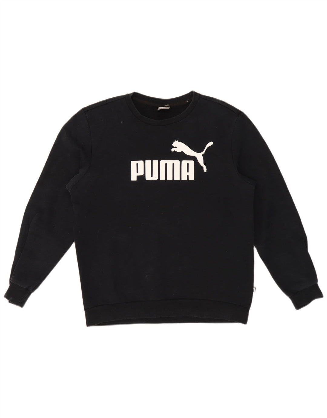 Felpa grafica da uomo Puma Felpa media in cotone nero