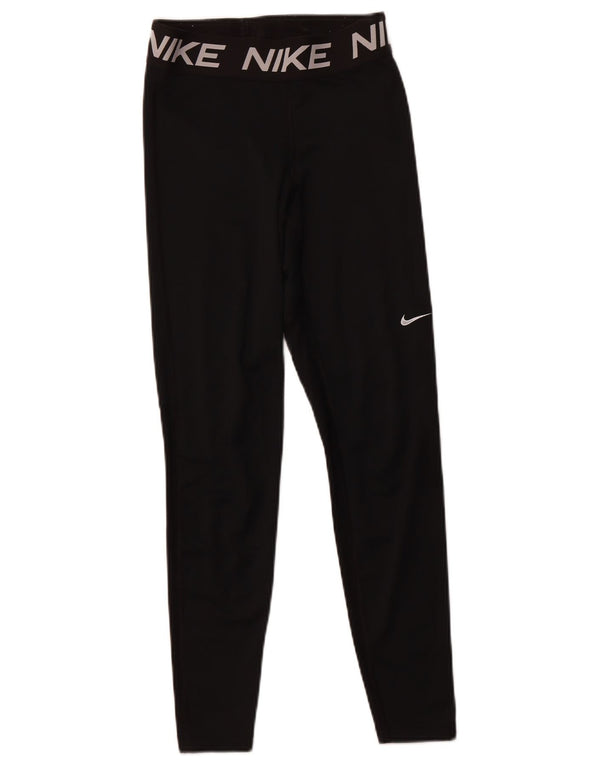 Leggings grafici NIKE da donna Dri Fit UK 8 piccoli poliestere nero