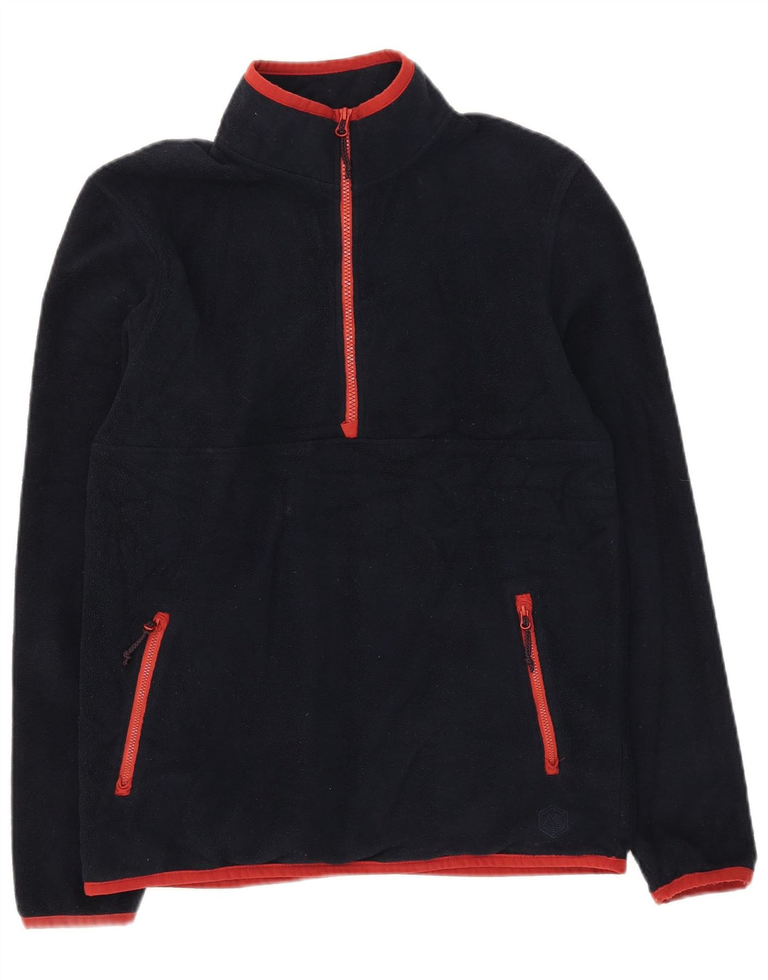 Maglione in pile da uomo Marks & Spencer con zip e collo piccolo in poliestere blu navy