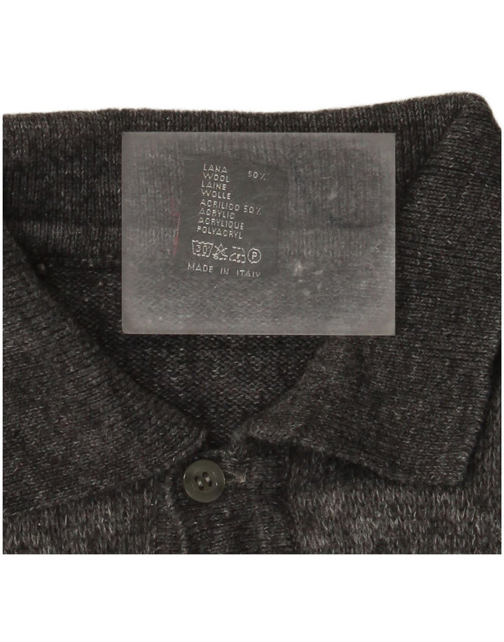 Maglione da uomo Rinaldi con collo alto, lana grigio medio a rombi/diamante