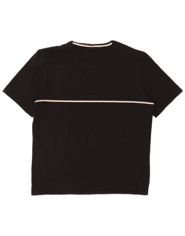 T-shirt da uomo Hugo Boss Top in cotone nero medio