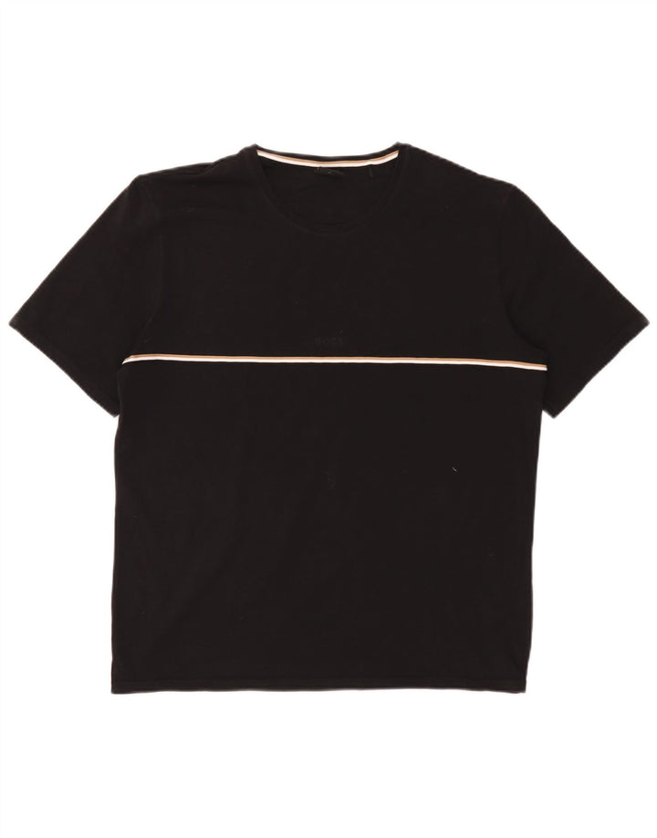 T-shirt da uomo Hugo Boss Top in cotone nero medio